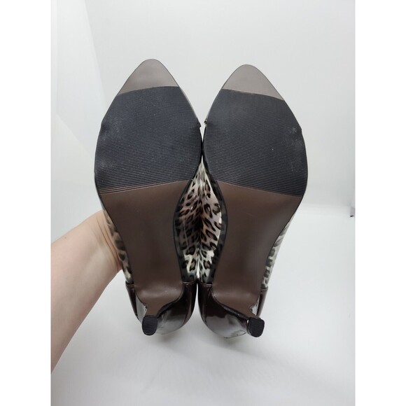 Beacon Womens Paulina Classic Pump Stiletto Heels Brown/Animal Print 9.5M - Picture 5 of 7